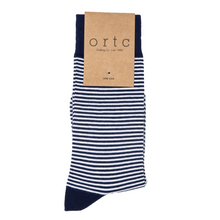 Load image into Gallery viewer, ORTC Navy and White Pin Stripe Socks
