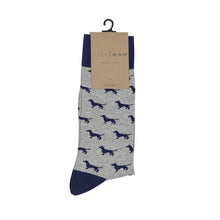 Load image into Gallery viewer, ORTC Grey and Navy Dachies Socks
