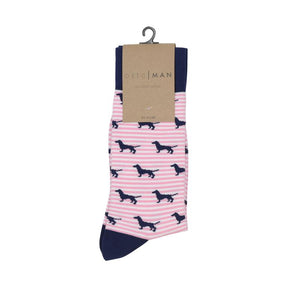 ORTC Pink Stripe Dachies Socks